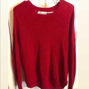 red long sleeve sweater